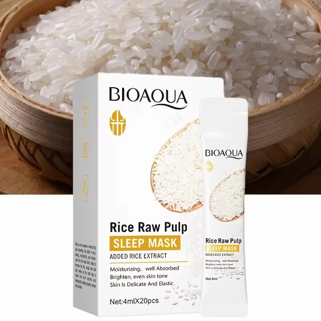 Creamy lightweight texture of BIOAQUA Rice Sleep Mask – non-sticky and nourishing
