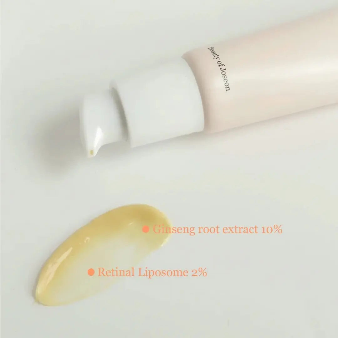 Korean Skincare Eye Serum by Beauty of Joseon enriched with Ginseng, Retinal, and Niacinamide for brightening and wrinkle reduction