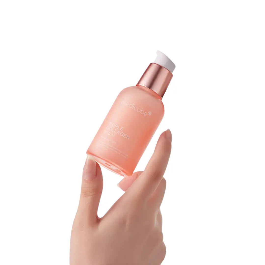 Medicube_Collagen face serum on vanity | elasticity and glow