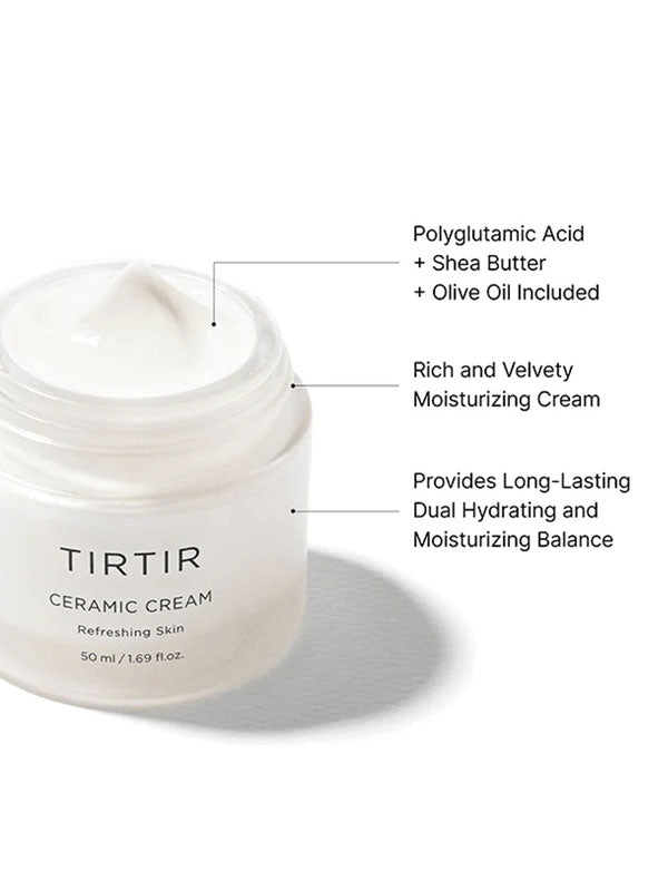 TIRTIR Ceramic Cream before and after hydration results