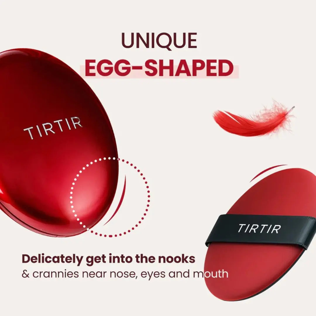 Model holding TIRTIR Mask Fit Red Cushion foundation compact
