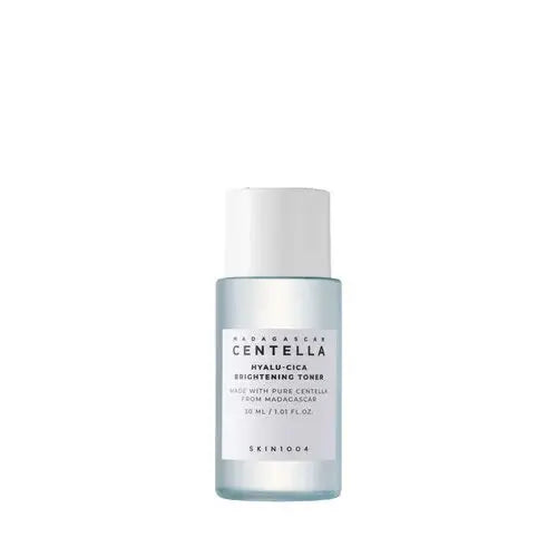 The Skin1004 Madagascar Centella Hyalu-Cica Brightening Toner is a very moisturizing toner that mildly exfoliates the skin by the addition of AHA and LHA.