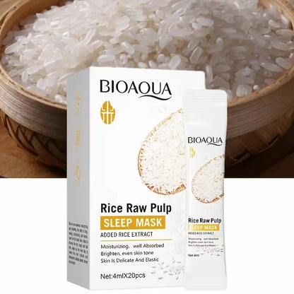 Creamy lightweight texture of BIOAQUA Rice Sleep Mask – non-sticky and nourishing