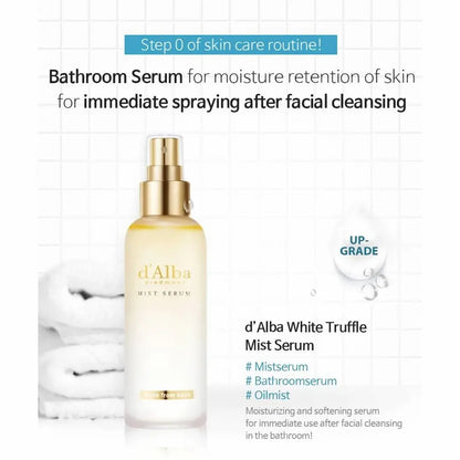 Close-up texture of d’Alba White Truffle First Spray Serum – lightweight K-Beauty face mist