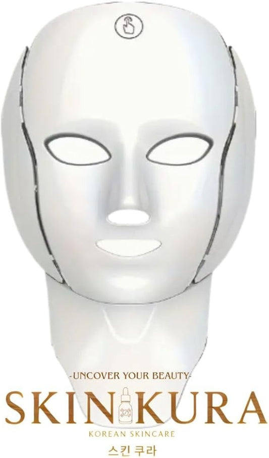 LED Facial & Neck Mask – 7 Colors Light Therapy for Acne, Wrinkles & Skin Rejuvenatio