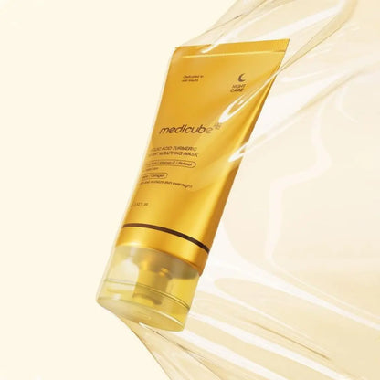 Golden gel texture with kojic acid and turmeric | brightening overnight mask