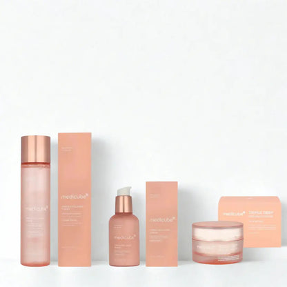 Triple Collagen toner, serum and cream with packaging | Korean skincare set