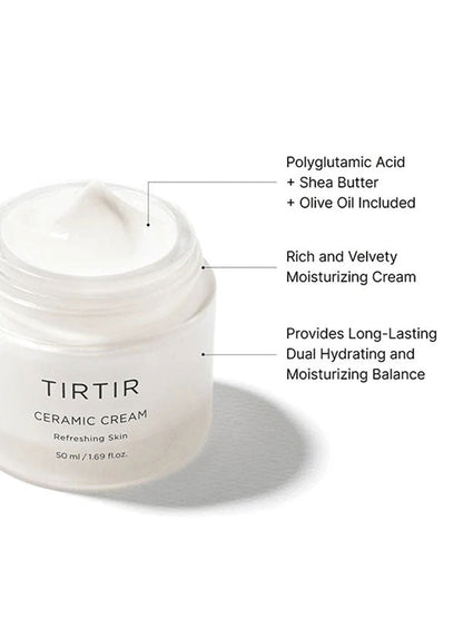TIRTIR Ceramic Cream before and after hydration results